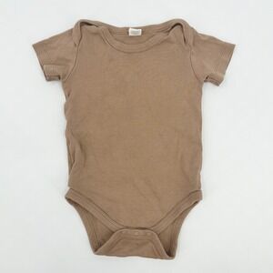 Colored Organics 12-18M Neutral Brown Short Sleeve Organic Cotton Baby Bodysuit
